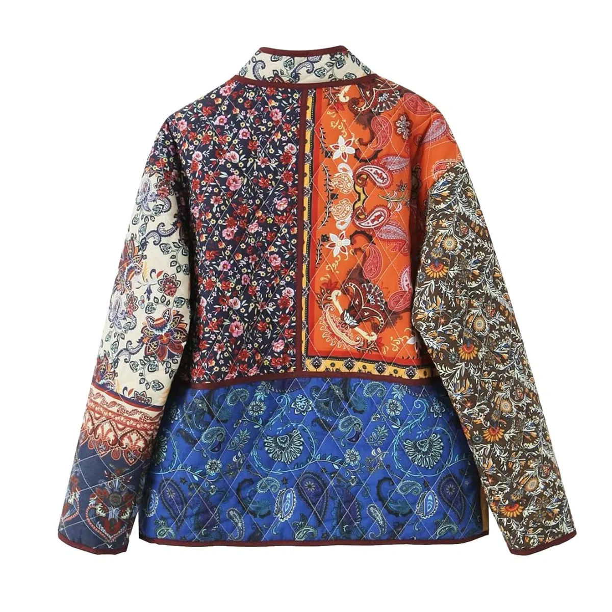 Genérico Cazadora Invierno Mujer,Chaqueta De Mujer CáRdigan Ligero Con Frente Abierto Acolchado En Contraste De Color