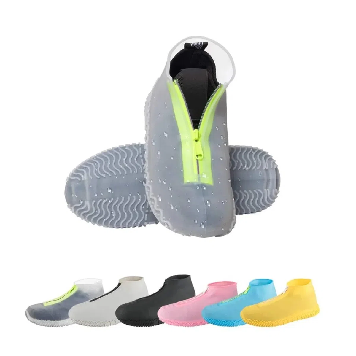 Cubrezapatos impermeables de silicona | Lluvia de ciclismo al aire libre de varios tamaños multicolor: cubierta antideslizante reutilizable impermeable