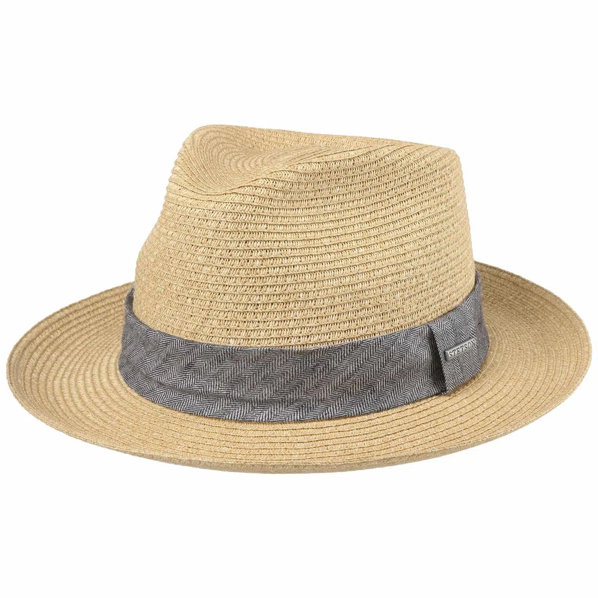 Stetson Lintano Toyo Sombrero Fedora de Paja Banda Multicolor Unisex Primavera Verano