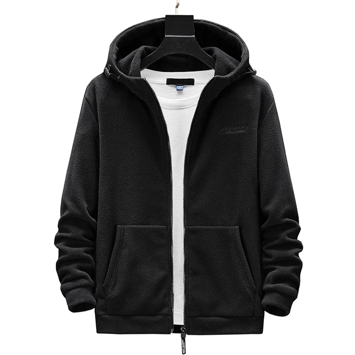 HB1 Chaqueta de Lana Polar de Invierno Ropa Deportiva con Capucha Abrigo Suave a Prueba de Viento Cálido Cremallera Abrigo de Color Sólido