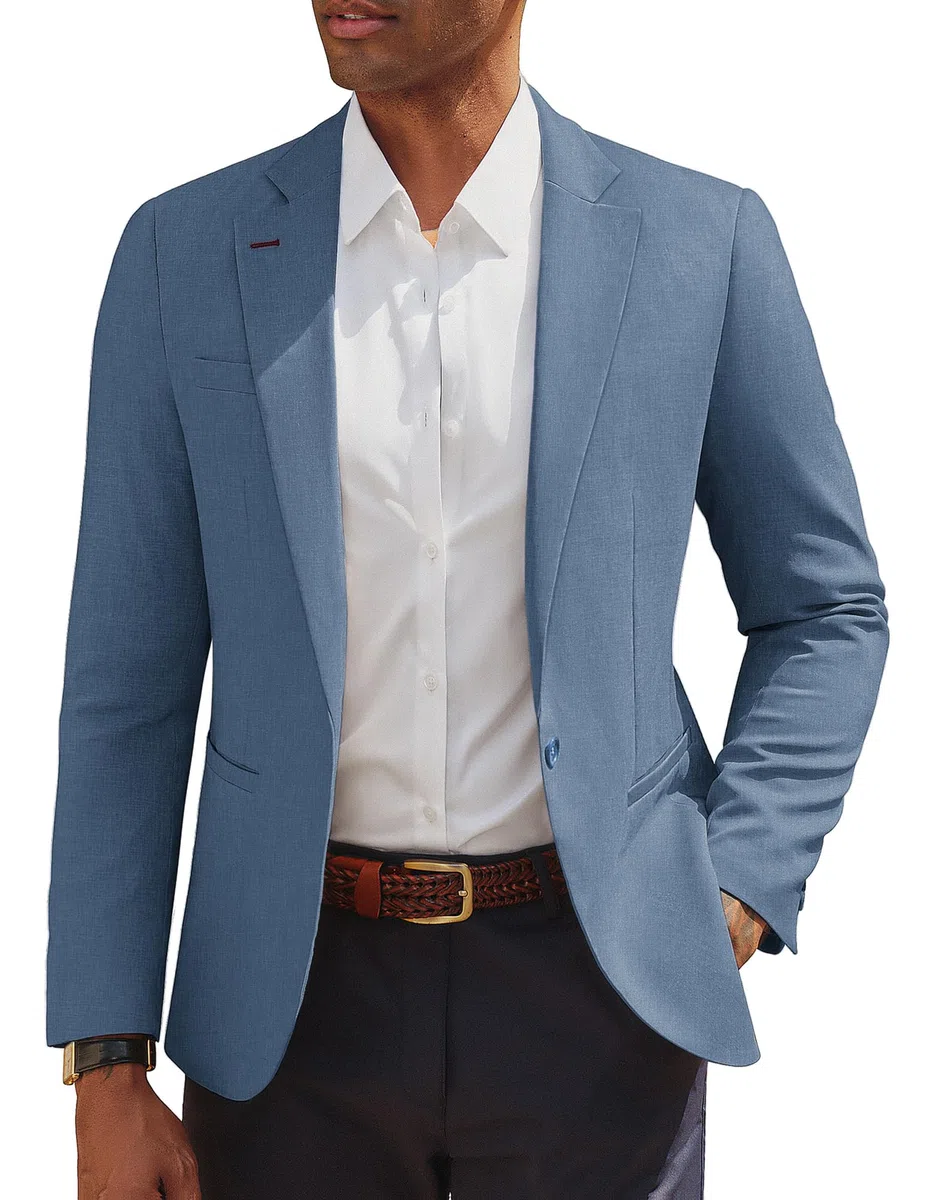 PJ PAUL JONES Blazers - Chaqueta deportiva informal con un botón para hombre