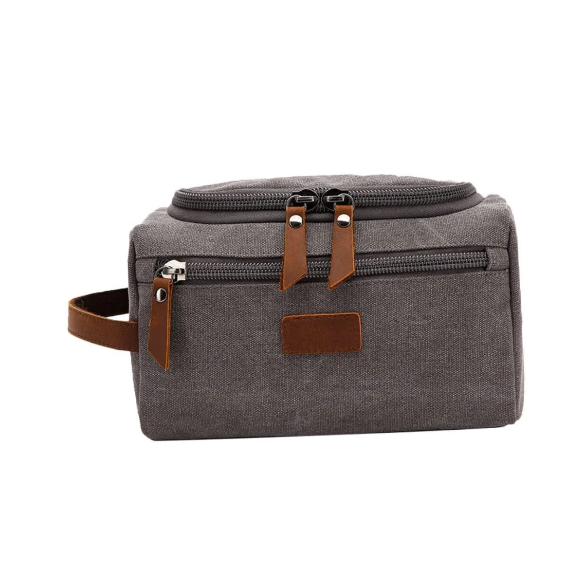 Bolsa de Lavado de Viaje Portátil para Hombre y Mujer, Lona Cuero