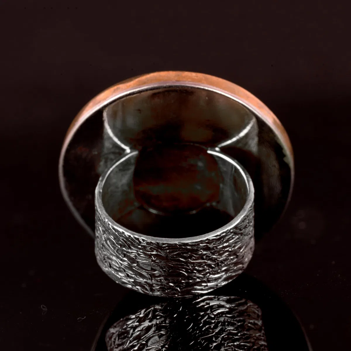 KAMBO Anillo de ágata natural real para hombre, anillo de plata para hombre (talla 8.25), piedra preciosa, ágata, Piedra preciosa, Ágata