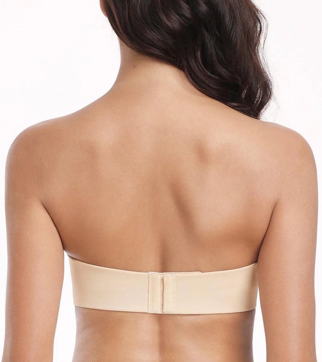 Lemorosy Brasier sin Tirantes para Mujer, sin Varillas, con Relleno, Antideslizante, Invisible, sin Tirantes, Beige, 75D (Talla del Fabricante: 34D)
