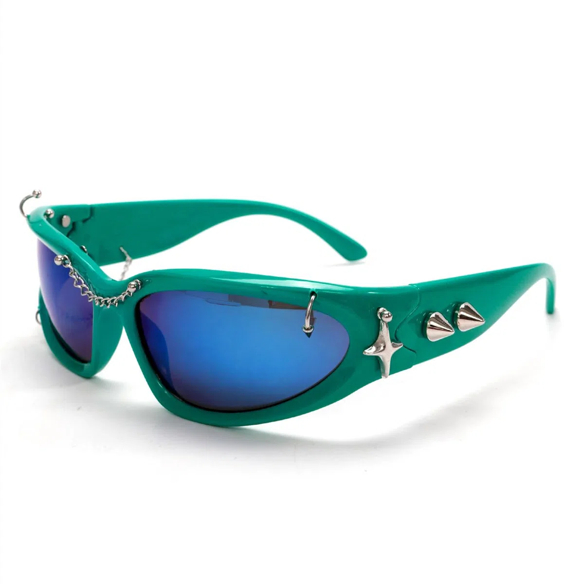 Gafas de sol de moda Punk Rivet con protección UV