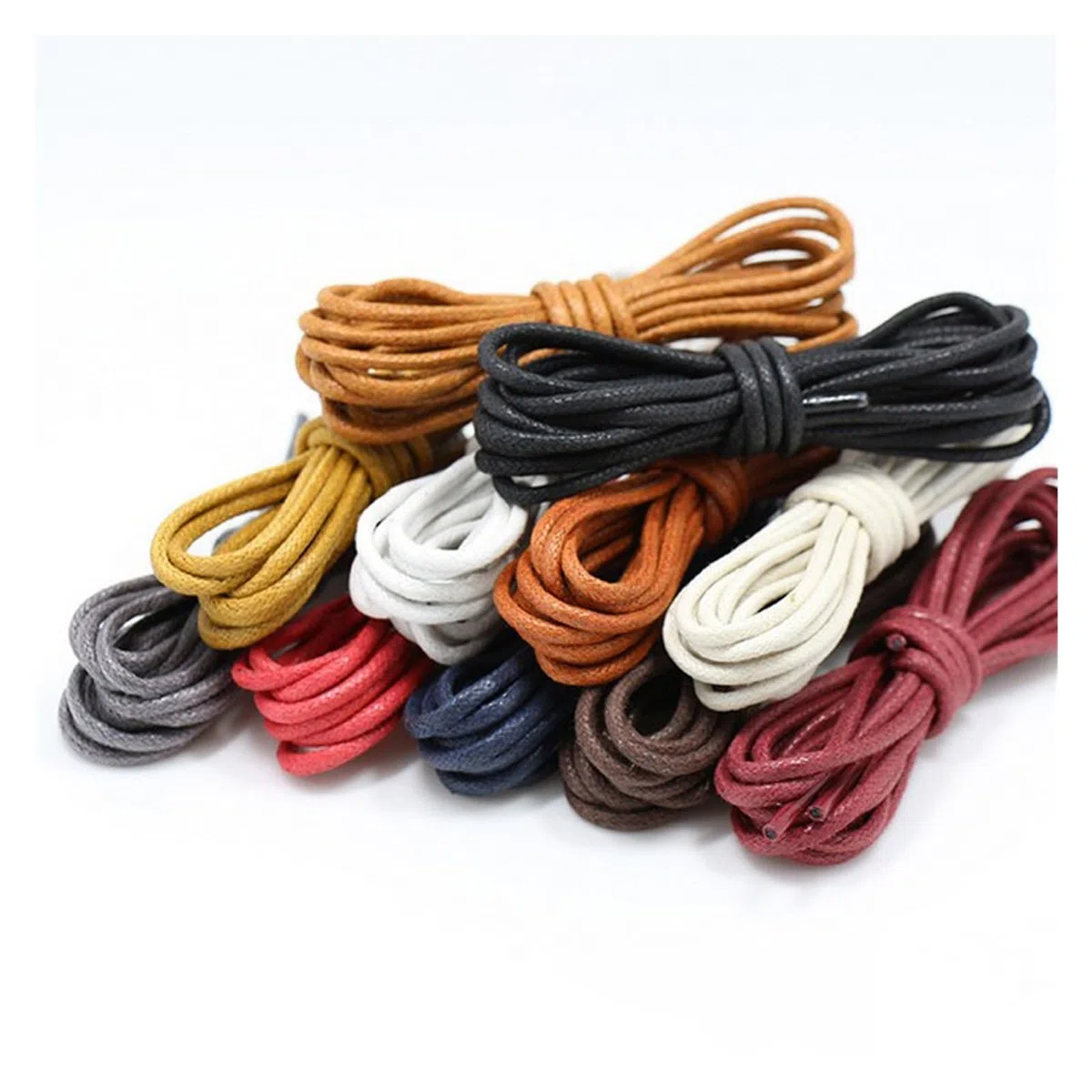 Cordones de zapatos planos, 1 par de cordones de cuero, cordones encerados de algodón, cordones de cuero redondos for zapatos, botas, cordones de zapatos unisex(Red,120cm)