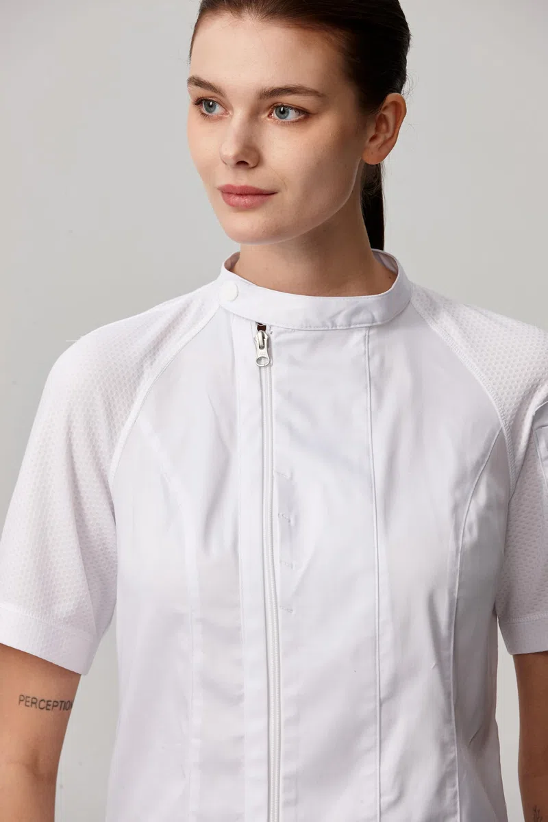 Chaqueta de cocina para chef (manga corta, transpirable, 28151W)