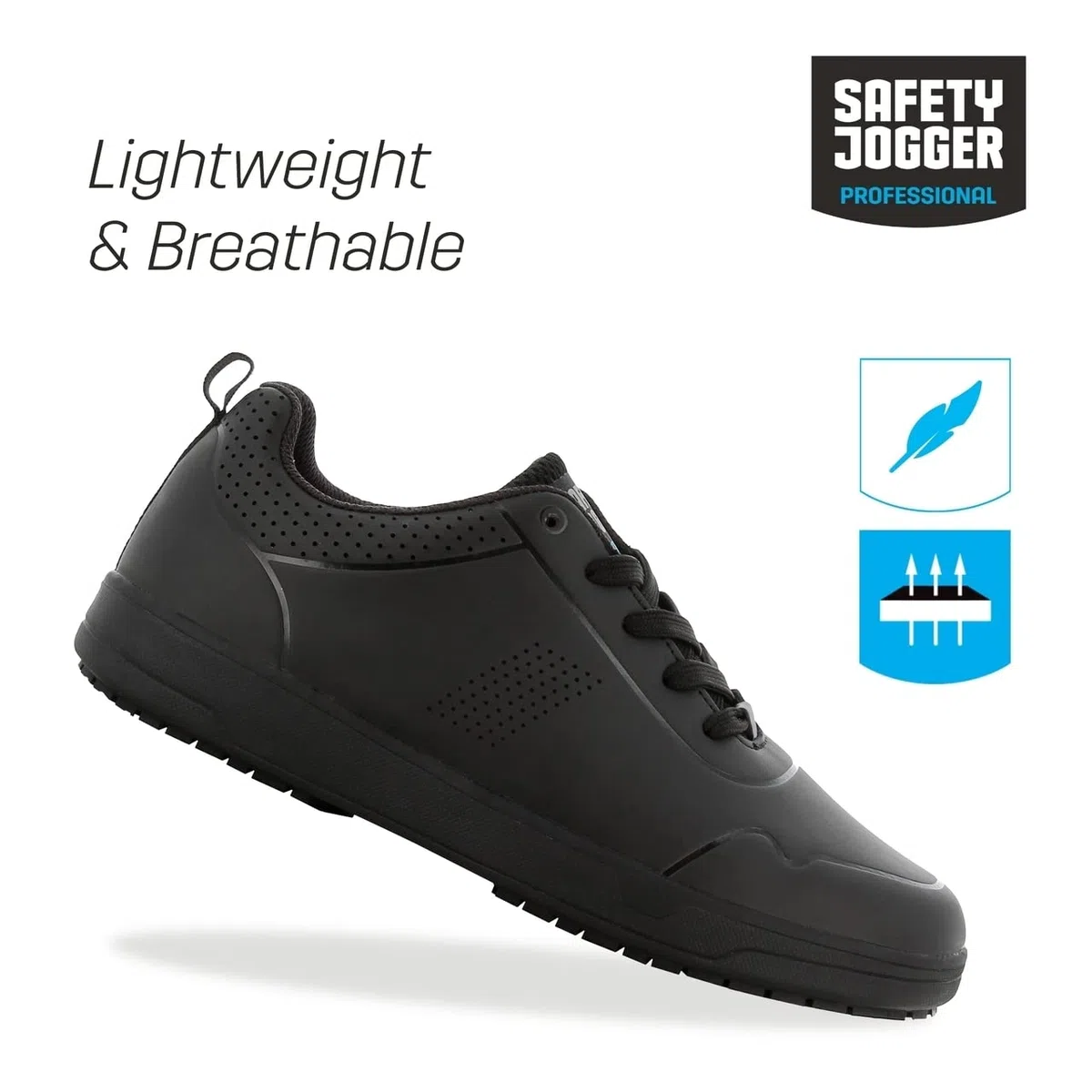 SAFETY JOGGER Zapatos para Trabajar Ligeros para Mujer y Hombre 35 EU - ELIS - Zapatillas Repelente al Agua, Transpirables, Cómodo y Antideslizantes, para Enfermera y Cocina