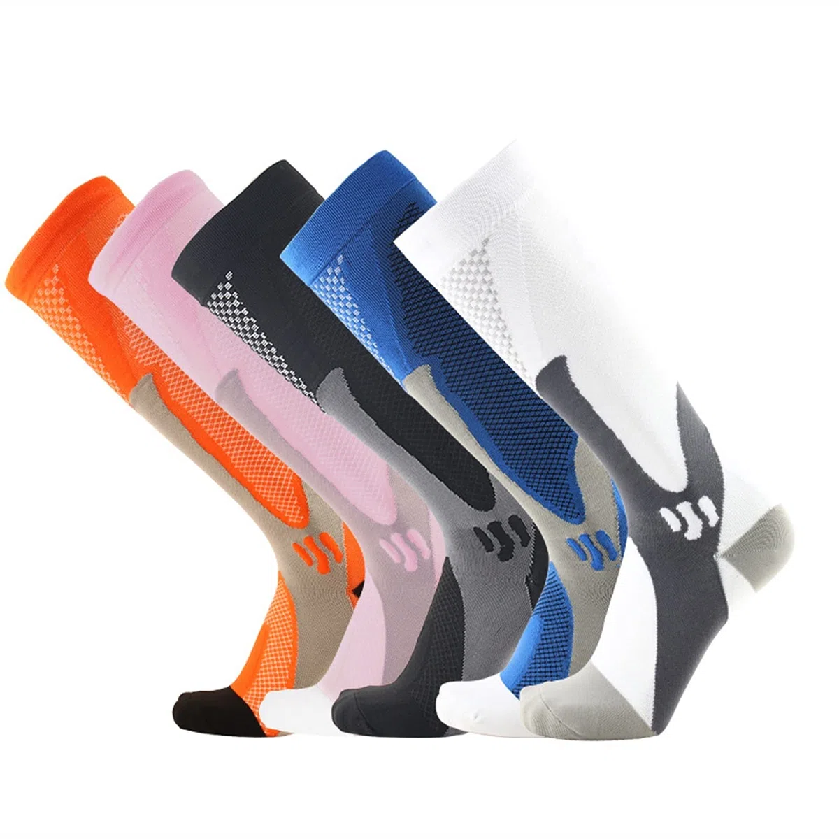 Hombres Mujeres Calcetines de compresión Rodilla Alto Ciclismo Correr Deportes scoks Transpirable Antideslizante Profesional Baloncesto socer Calcetines Largos Calcetines de Ciclismo