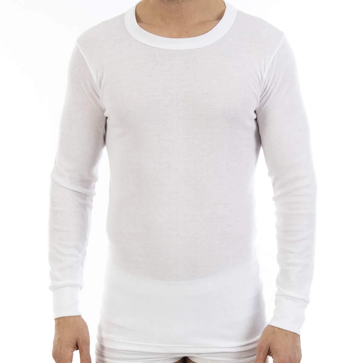 Lacotex Camiseta Interior Termal de Hombre | Camiseta Manga Larga y Cuello Redondo Térmica | Confort y Protección Térmica Interior | Pack Ahorro 6 Unidades | Talla S L103