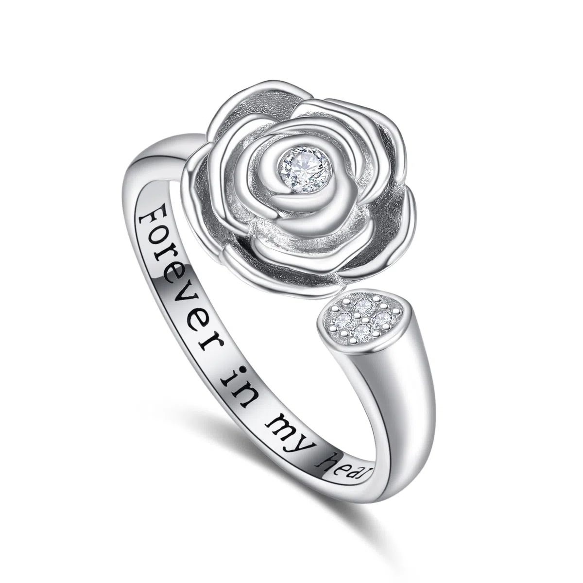 KINGWHYTE Anillo de plata de ley 925 con diseño de infinito para mujer, urna de cremación, cenizas, anillo de recuerdo, joyería para mujeres, madres, hombres y mascotas, Plata de ley