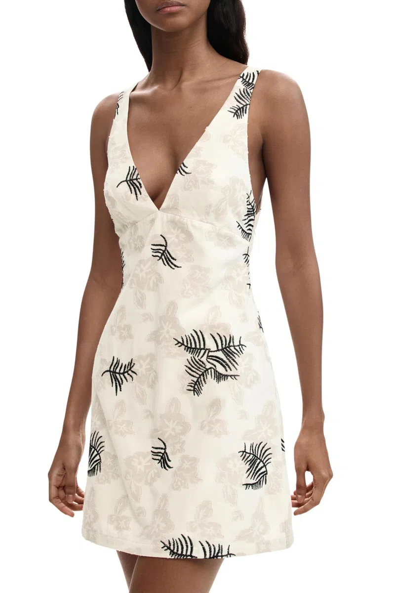 Desigual Vestido sin Mangas de la colección Mujer, Blanco Roto, M
