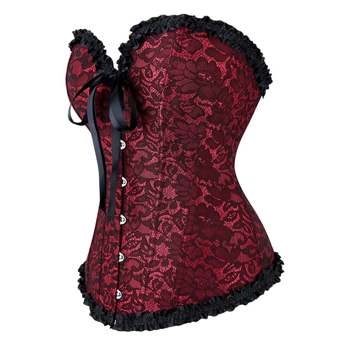 Genérico Tops Femenino Shapewear Bustier Push Up Encaje Cintura Body Lencería Elegante