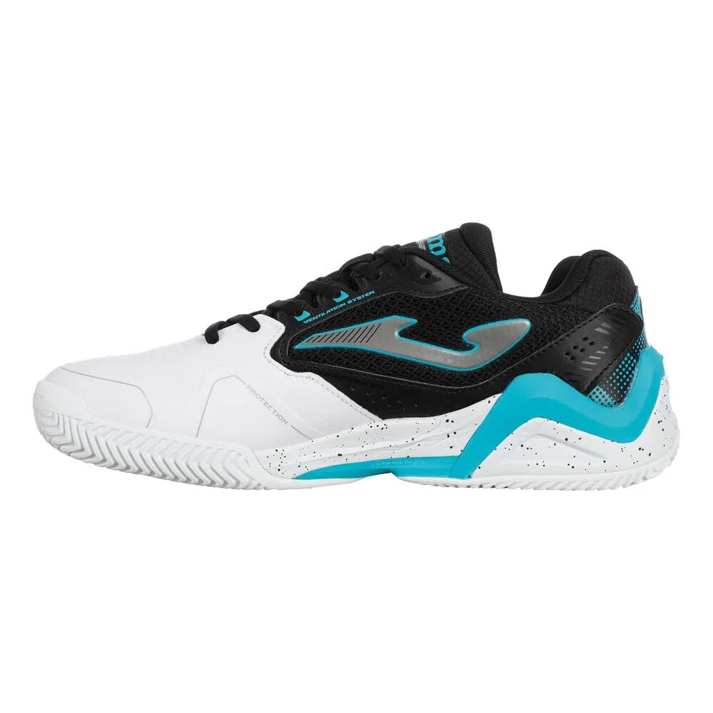 Zapatilla Hombre Padel Set (Blanco-Negro, Sistema Tallas Calzado EU, Adulto, Hombre, Números, Mediano, 43)