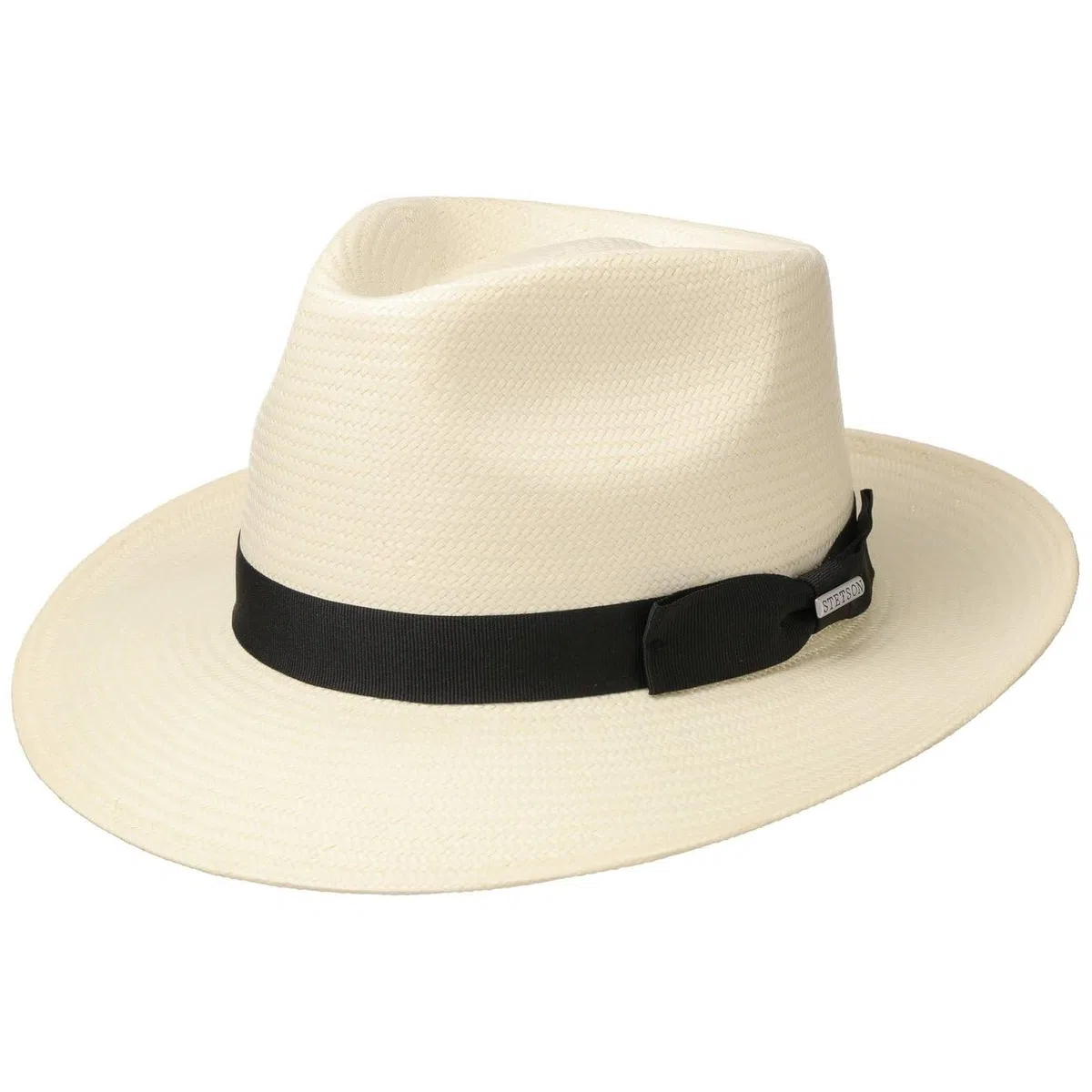 Stetson Sombrero Bogart Toyo Telida Mujer/Hombre - de Paja Sol con Banda Grosgrain Verano Primavera/Verano