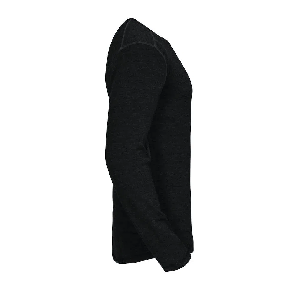 Camiseta Térmica de Lana para Hombre (XL) (Negro)