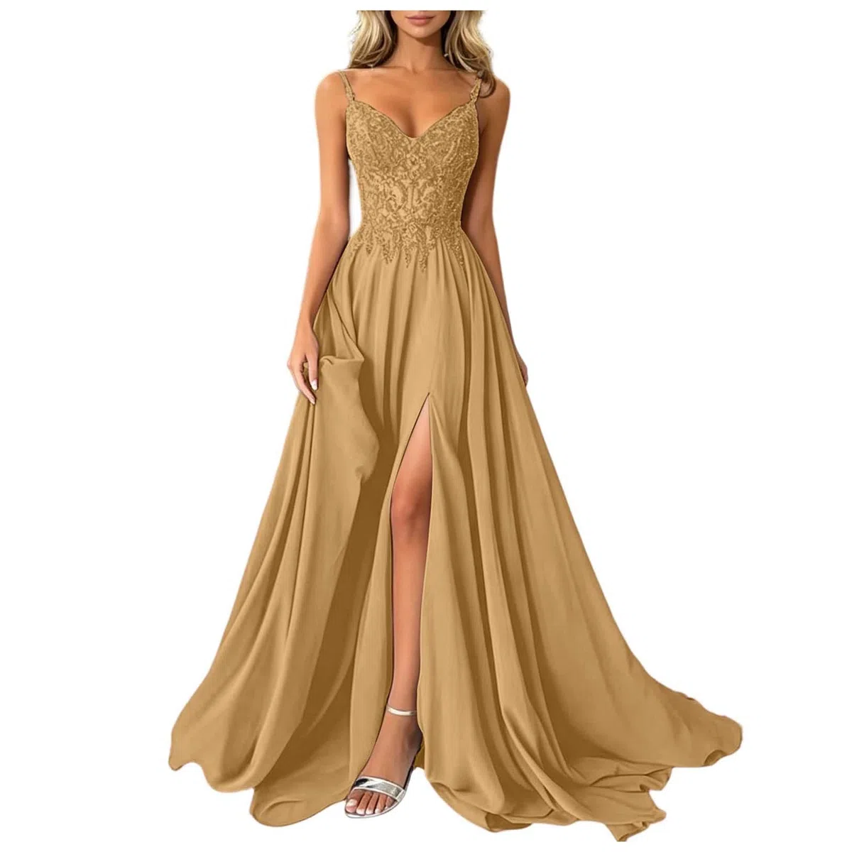 Vestido de Fiesta para Mujer Sexy Abertura Alta Sin Mangas Vestido Elegante Ajustado Cuello Cuadrado Formal Vestidos Largo Bodycon de Noche para Coctel Ceremonia Boda Partido Club
