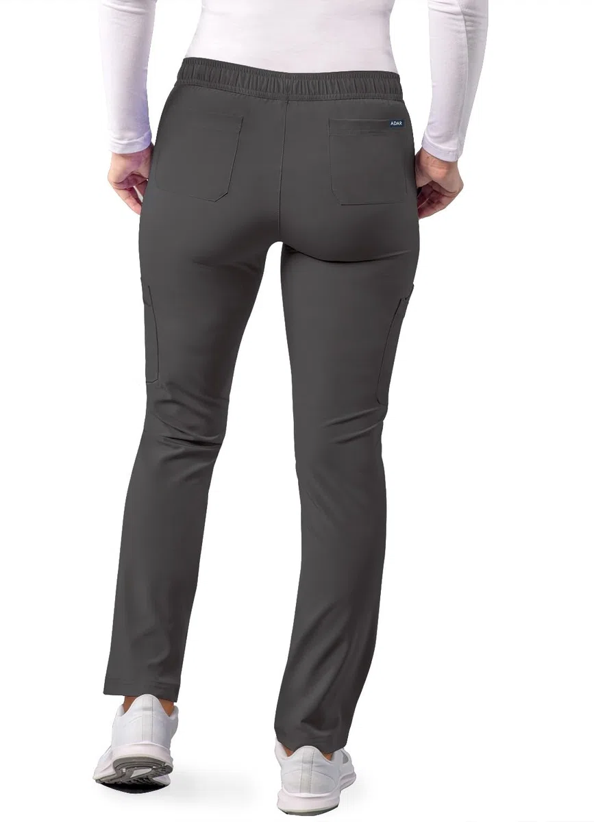 Adar Addition Scrubs for Women - Skinny Leg Cargo Drawstring Scrub Pants