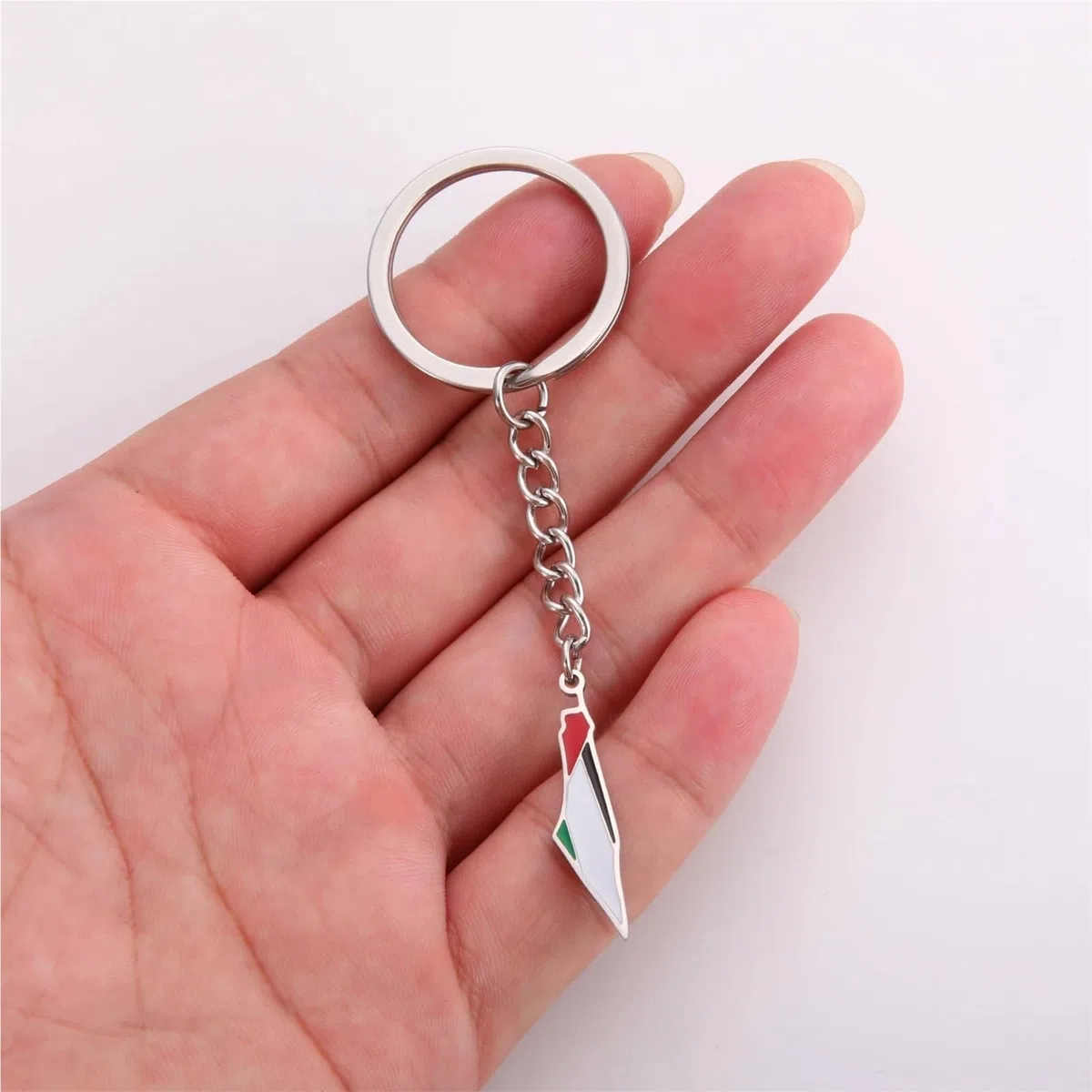 Llavero Bolso Map Pendant Keychains Stainless Steel Country Geography Keyring For Women Men Patriotic Charm Jewelry