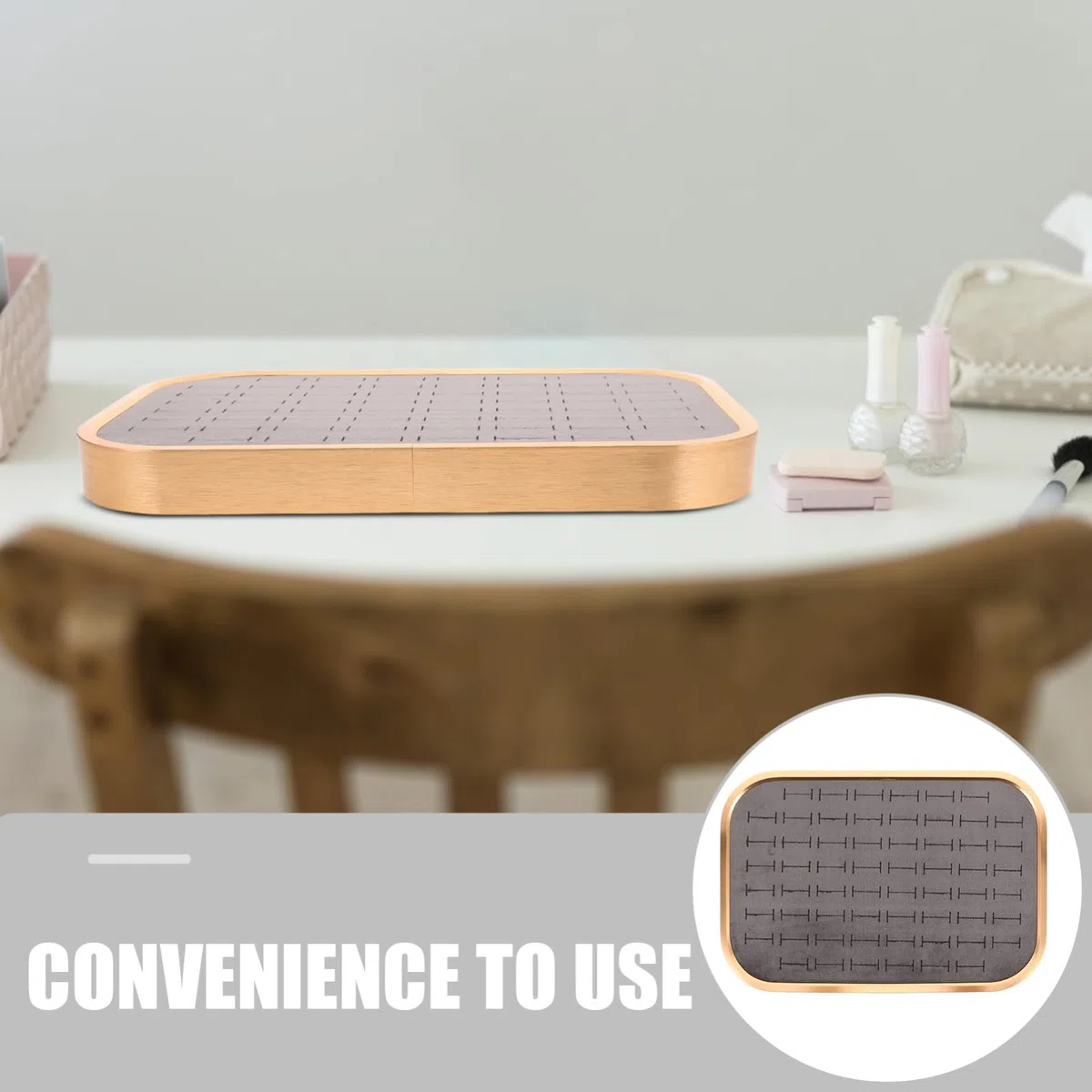 UKCOCO Bandeja de Terciopelo para Guardar Joyas Compartimentos Organizador Rectangular para Exhibir Anillos Aretes y Collares Bandeja para Exhibir Anillos para Mujeres