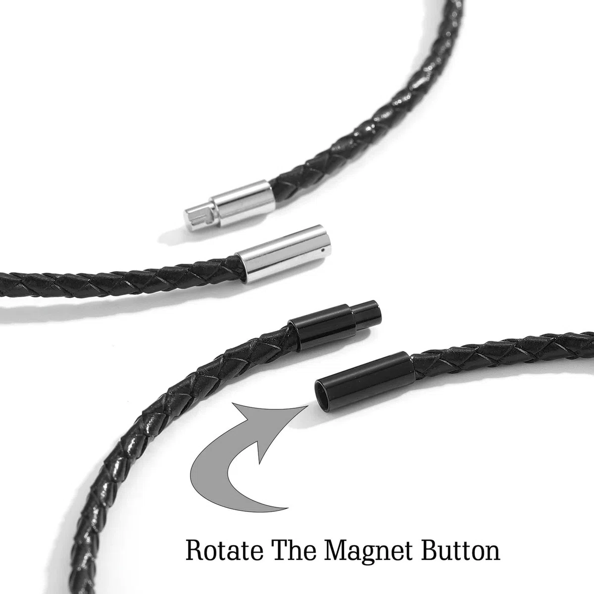 Pulsera de cuero trenzada personalizada para hombre, regalo de Navidad para el día del padre para novio y esposo, abalorios personalizados para hombres