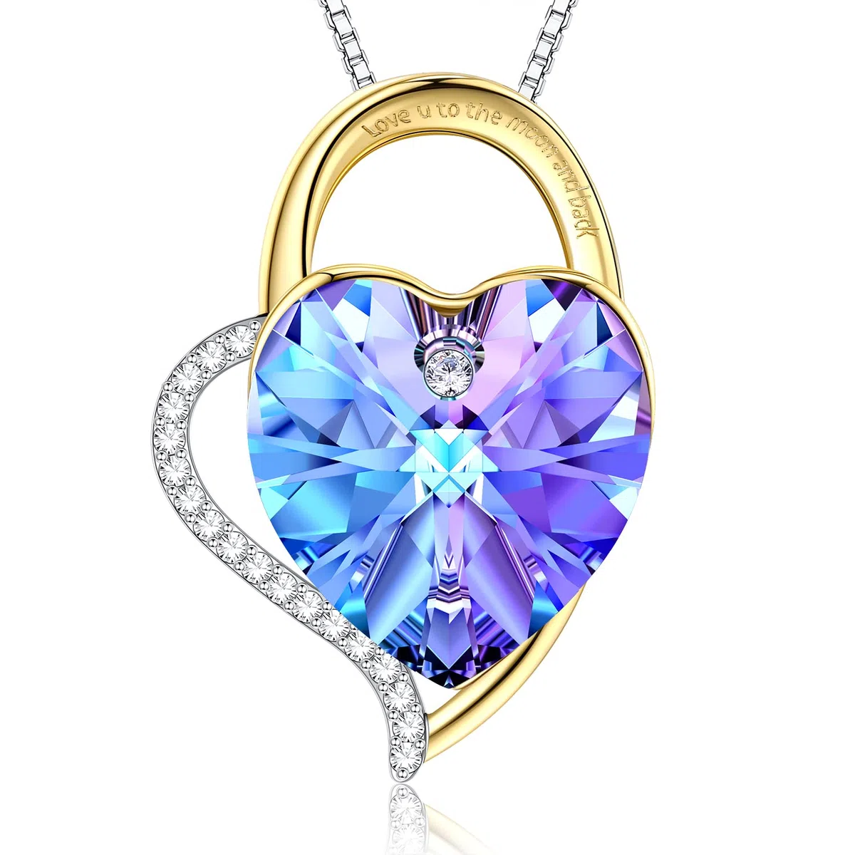 "Eterna Amor"Collares Mujer Plata Colgante Corazon con Cristal de Austriacos Joyas Regalos Originales para Mujer Madre Abuela Esposa Cumpleaños Aniversario Navidad San Valentín Regalo