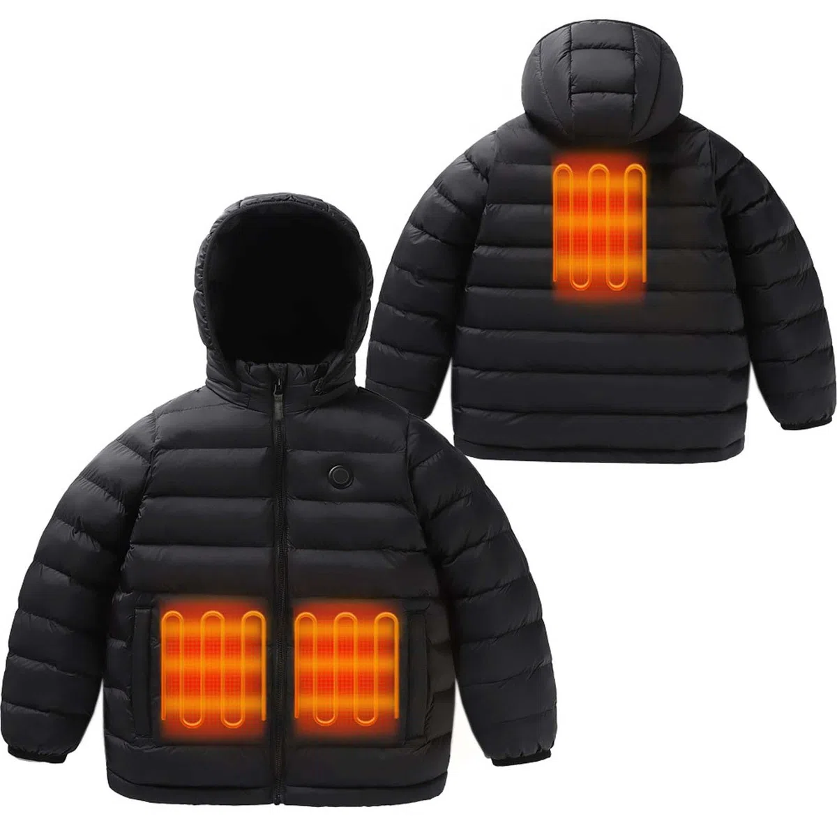 Generisch Chaqueta calefactable para niño, batería recargable, abrigo cálido de invierno con almohadilla térmica para niños y adolescentes en actividades al aire libre frías