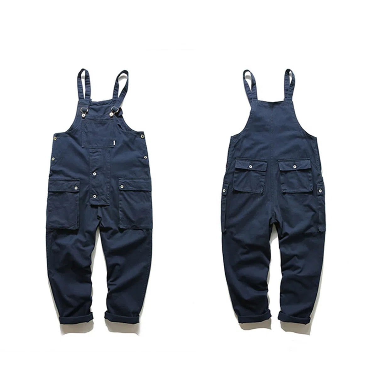 Peto de algodón para hombre, pantalones de trabajo largos de verano, tallas grandes, holgados, varios bolsillos, pantalones de trabajo, transpirables, cómodos, con tirantes ajustables