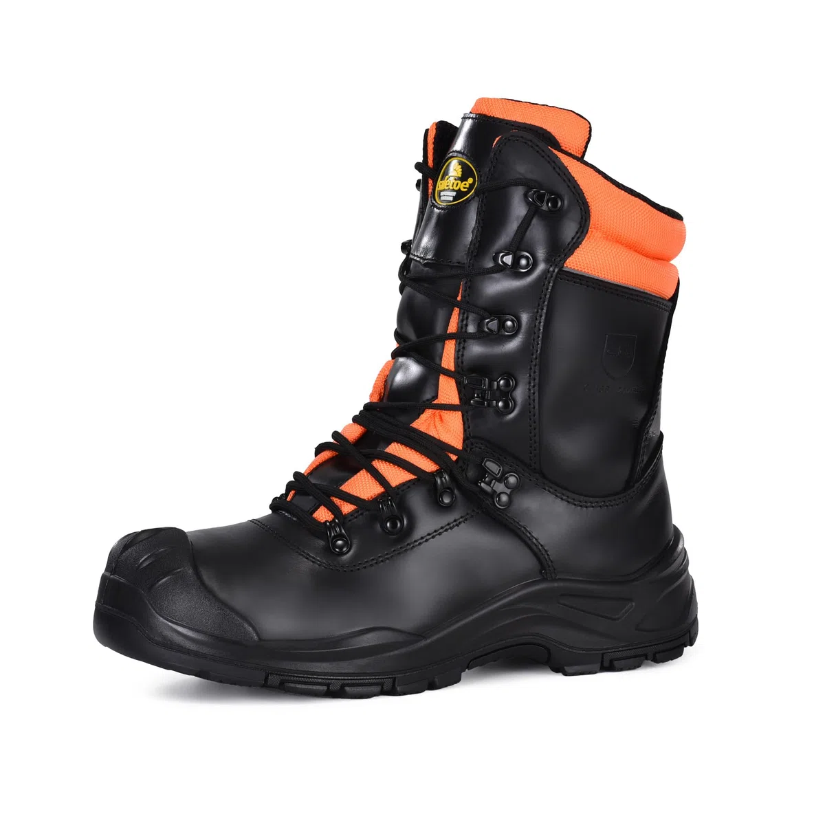 SAFETOE Sierra de Seguridad botas de protección de corte de grado 1, zapatos de construcción de madera con plantilla de espuma de memoria de cuero de acero pesado bovino calzado