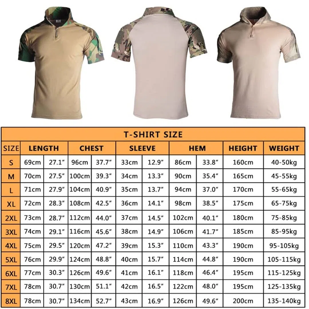 Hombres Militar Verano Manga Corta al Aire Libre Camiseta Ropa ejército Entrenamiento táctico Camiseta (ACU XL)