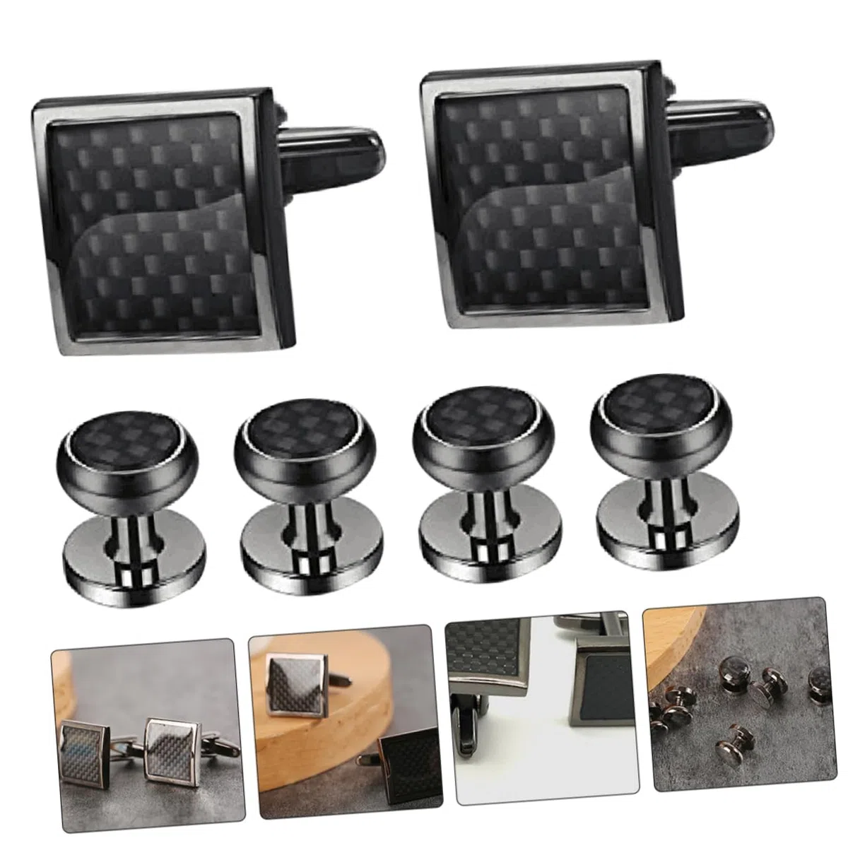Homoyoyo 18piezas Conjunto De Gemelos y Tachuelas Para Camisas De Esmoquin Elegantes Para Hombres Accesorios De Tuxedo Para Ocasiones Formales y Cumpleaños
