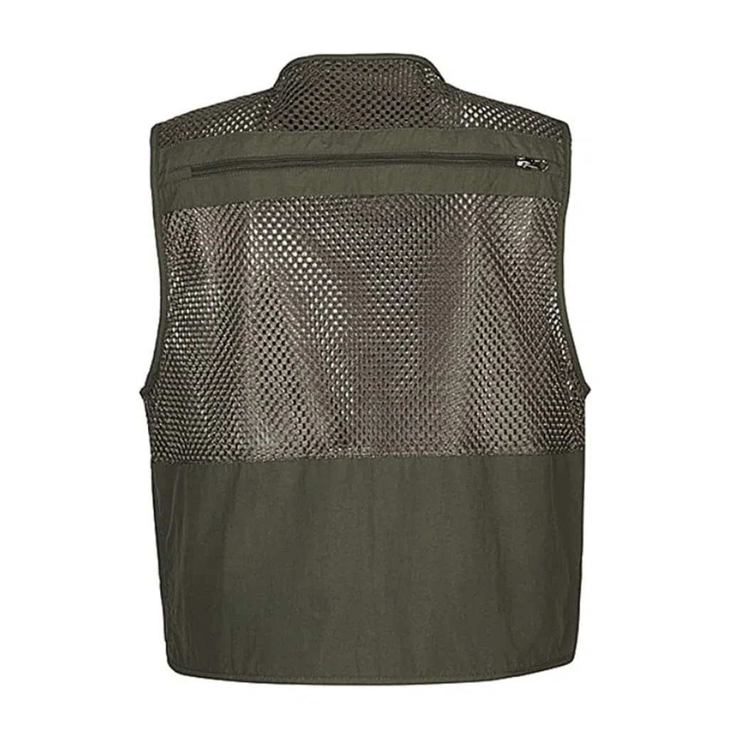 Chaleco de abrigo para hombre, chaleco de fotógrafo de verano, herramienta muchos bolsillos de malla de trabajo sin mangas
