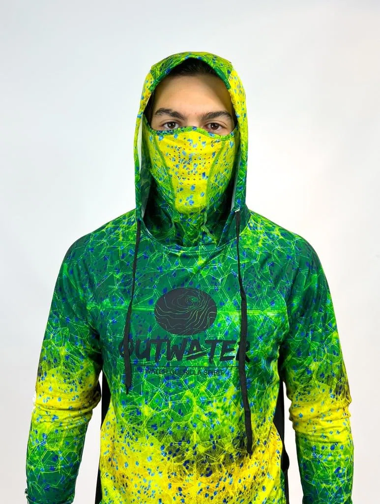 OUTWATER Guerilla Pro - Camiseta de pesca para hombre, protección solar antirrayos UV con capucha UPF50+ | Pesca, Kayak, Paddle, Outdoor