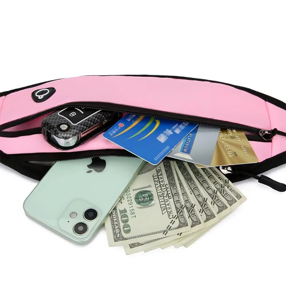 Riñonera para mujeres y hombres, ligera, de viaje, para dinero, cartera de viaje, impermeable, soporte para teléfono, Amarillo