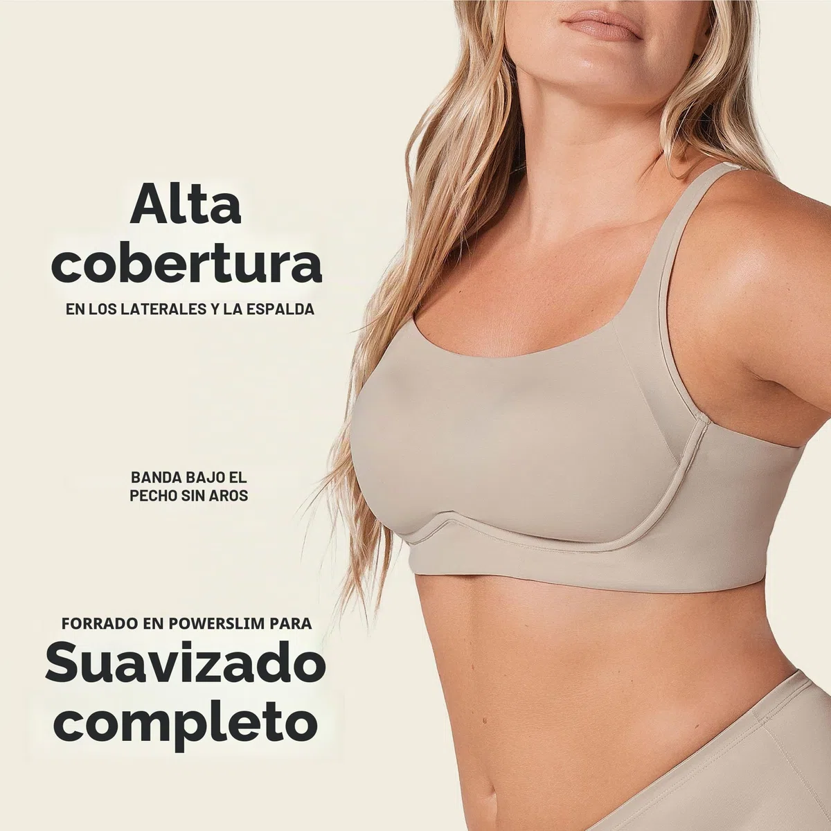 Leonisa Everyday Bra Sujetador sin Aro Ultracómodo de Alta Sujeción y Cubrimiento - PowerSlim, Copas Espuma, Tirantes Removibles, Uso Diario, Hecho en Colombia