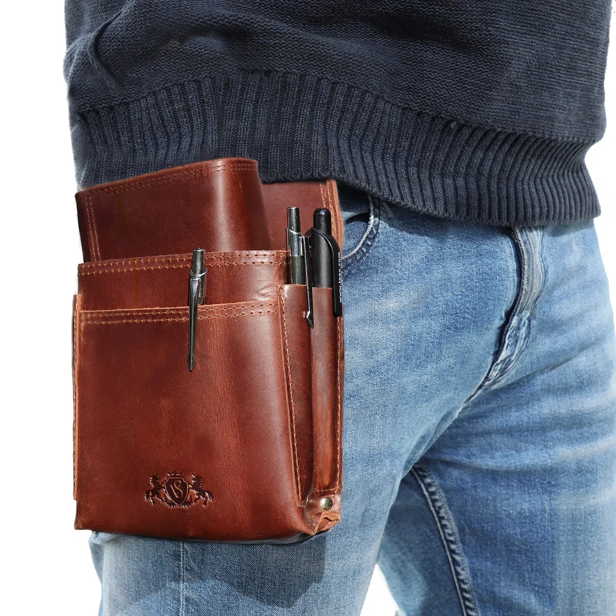 SID & VAIN Funda y Cartera para Camarero o Camarera Cuero I Mozo Billetera I Monedero Billetera Aberdeen Hecho a Mano