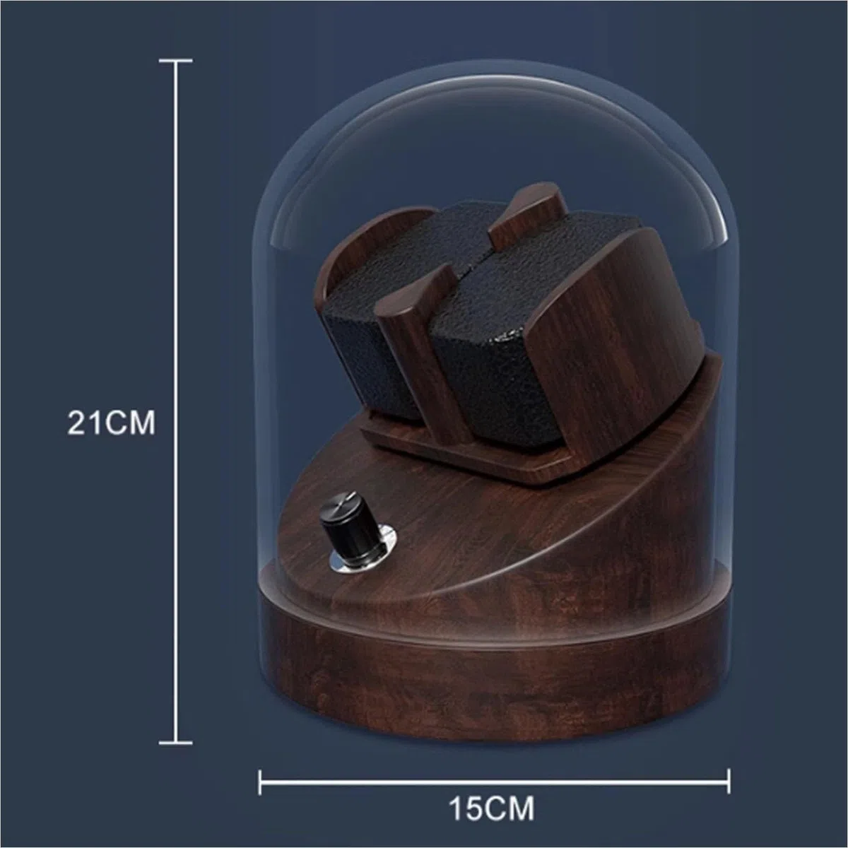 Reloj mecánico automático con pantalla giratoria con luz ambiental LED, ajuste de 5 velocidades, fuente de alimentación dual, para decoración
