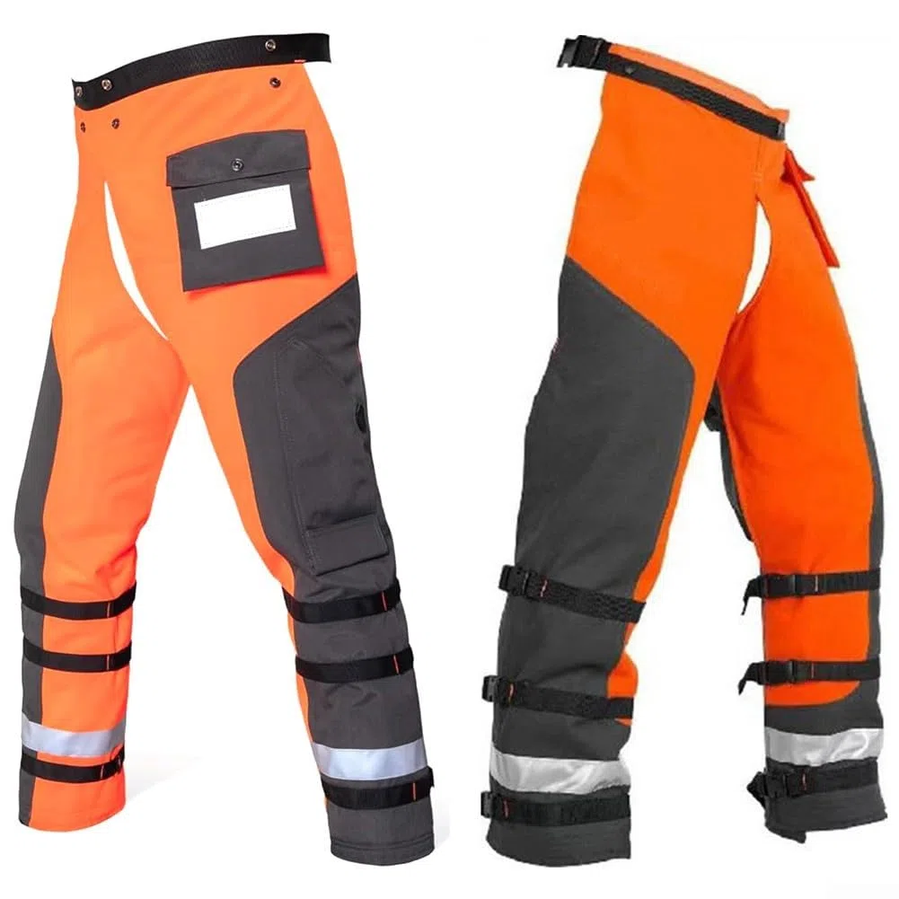 Motosierra protectora de 9 capas con cinturón ajustable y correas de pierna para hombres y mujeres, pantalones de seguridad ligeros estilo delantal para registro, corte y