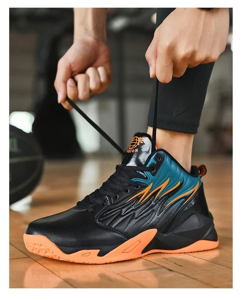 Zapatillas de Baloncesto Altas for Hombre con Suela Goma, Antideslizantes, Resistentes al Desgaste y Moda Zapatos para Caminar
