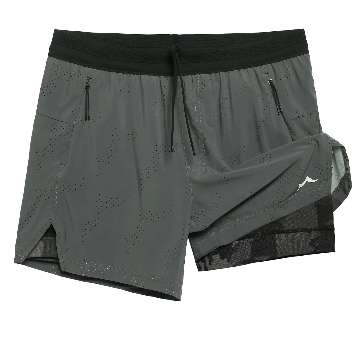 maamgic Pantalones cortos de correr 2 en 1 para hombre de 5 pulgadas con bolsillos con cremallera