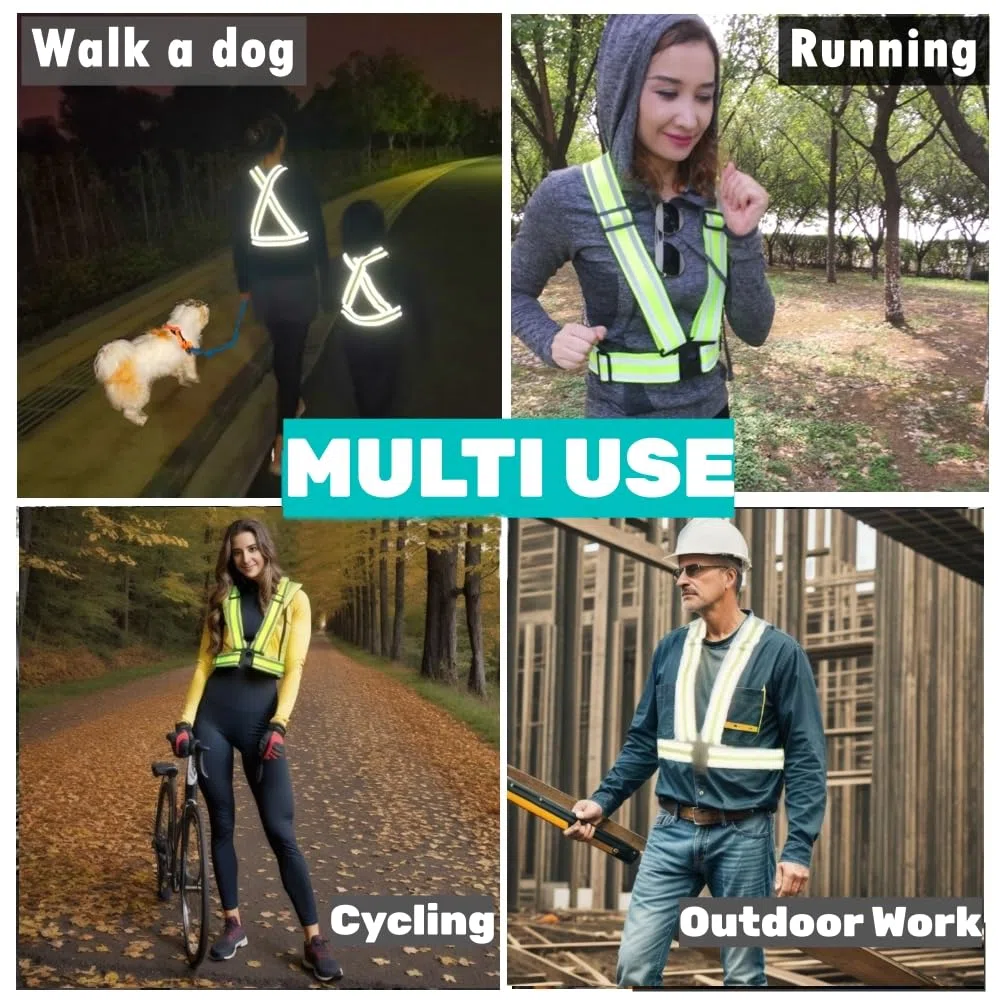 Chaleco de seguridad de alta visibilidad, equipo reflectante para correr, caminar, ciclismo, construcción, motocicleta, hombres, mujeres