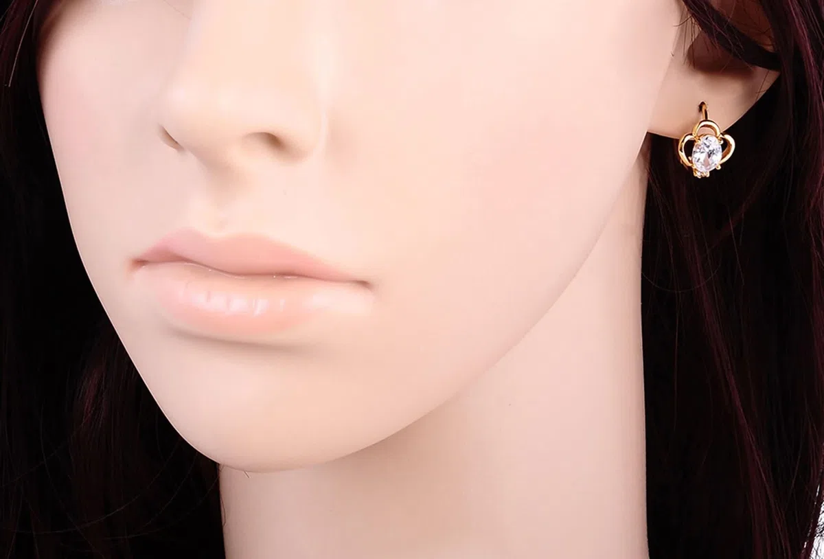 AMDXD Pendientes de aro de oro amarillo 375 de 9 quilates para mujer, joyas auténticas, pendientes de aro con moissanita, corte ovalado, oro de 9 quilates, pendientes de moissanita, pequeños