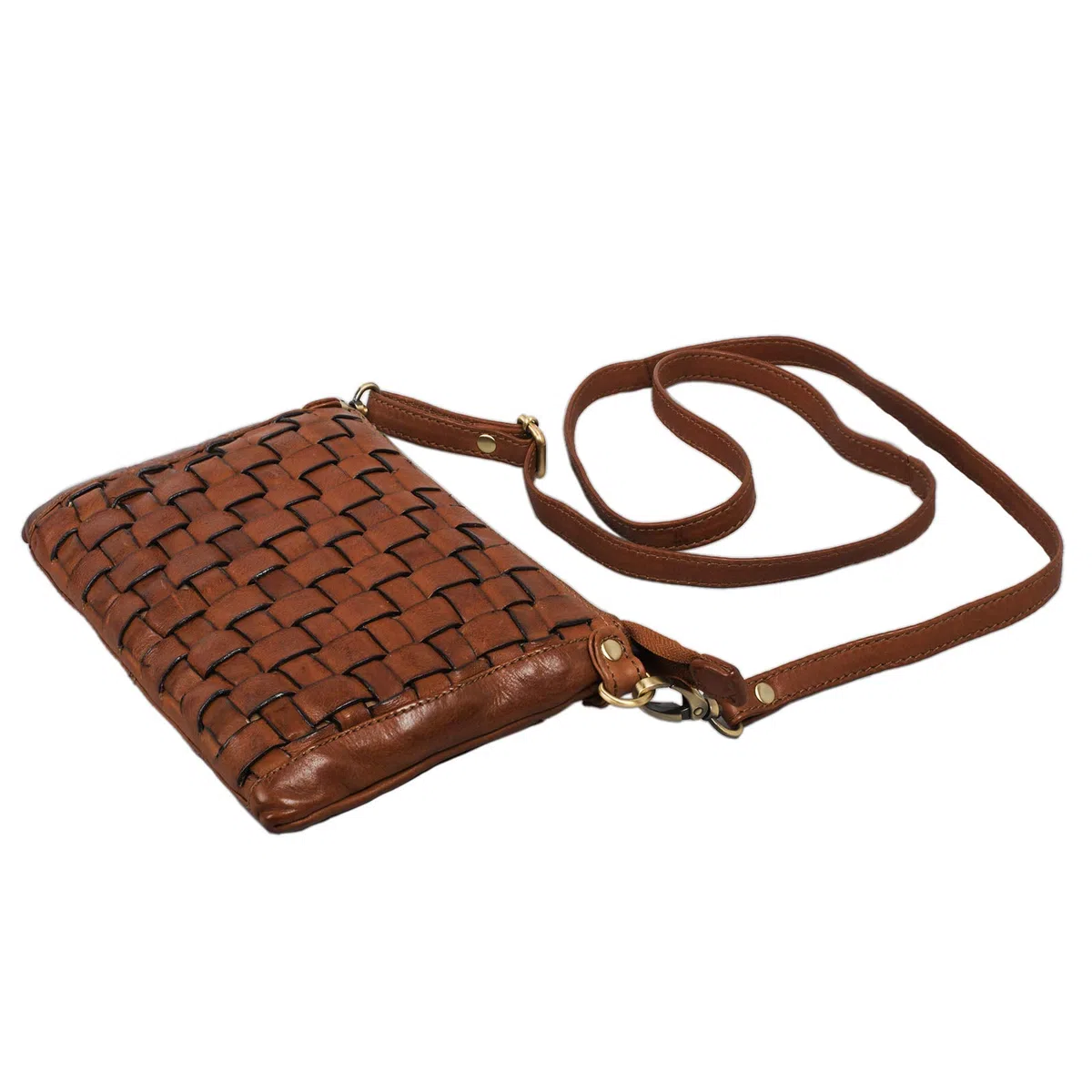 STILORD 'Jana' Bolso mano piel vintage mujer Pequeño bolso bandolera trenzado Bolso mujer para fiesta salir tiempo libre de auténtico cuero