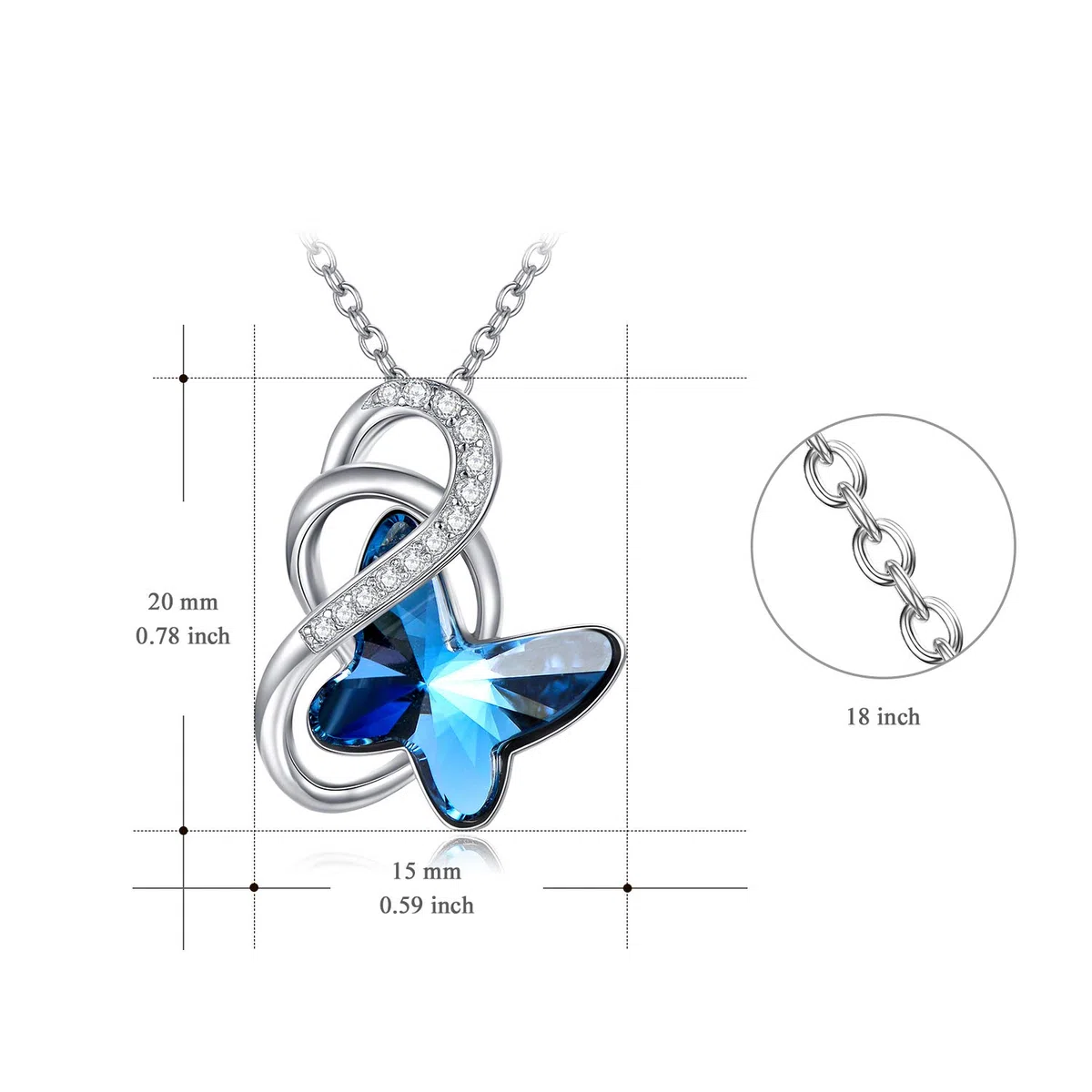 AOBOCO Collar de mariposa de plata de ley, joyería de mariposa, regalo de aniversario de cumpleaños para mujeres, niñas, hija, esposa