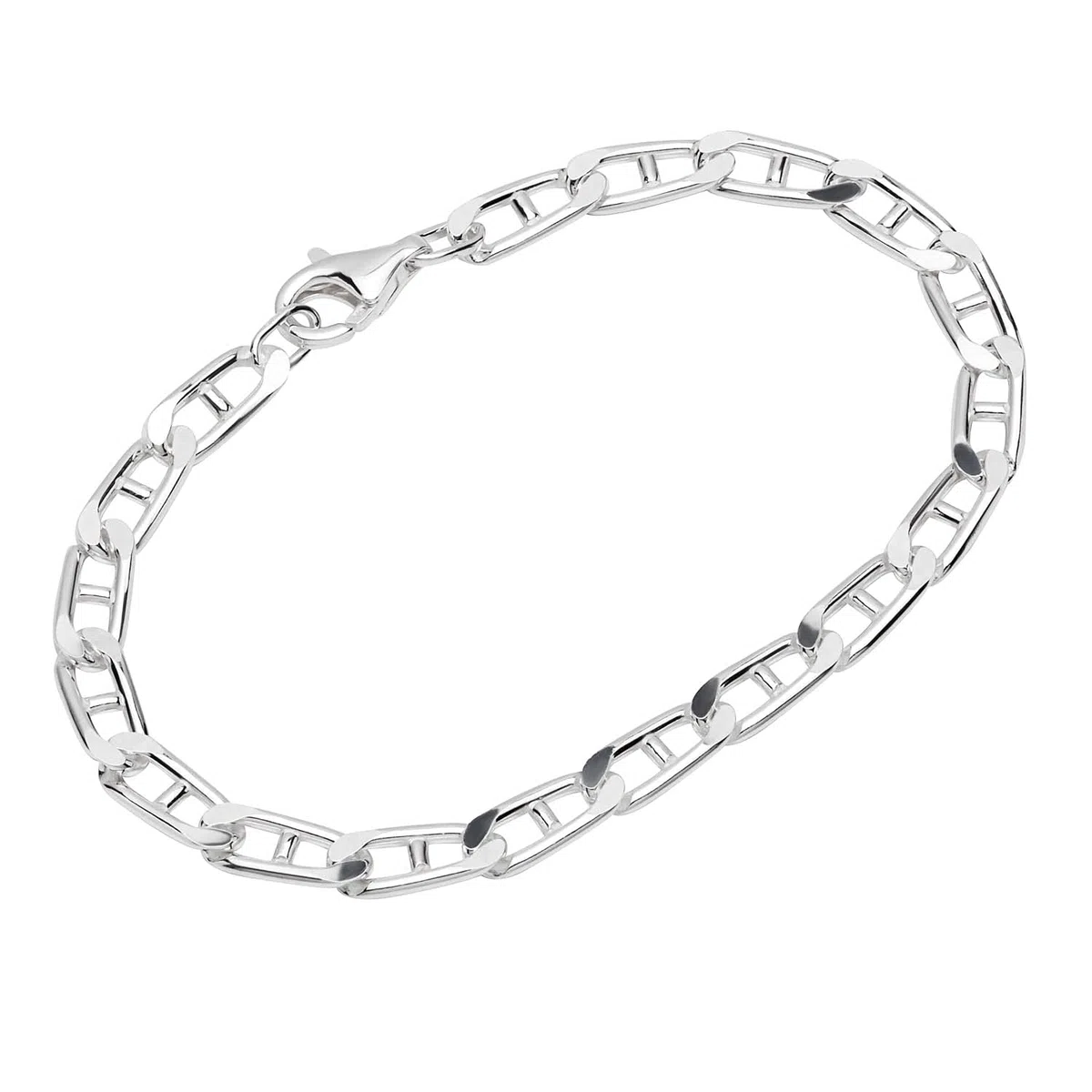 NKlaus pulsera de plata esterlina 925 20 cm de la barra de la cadena del tanque largo de la cadena de la pulsera de diamantes 12190