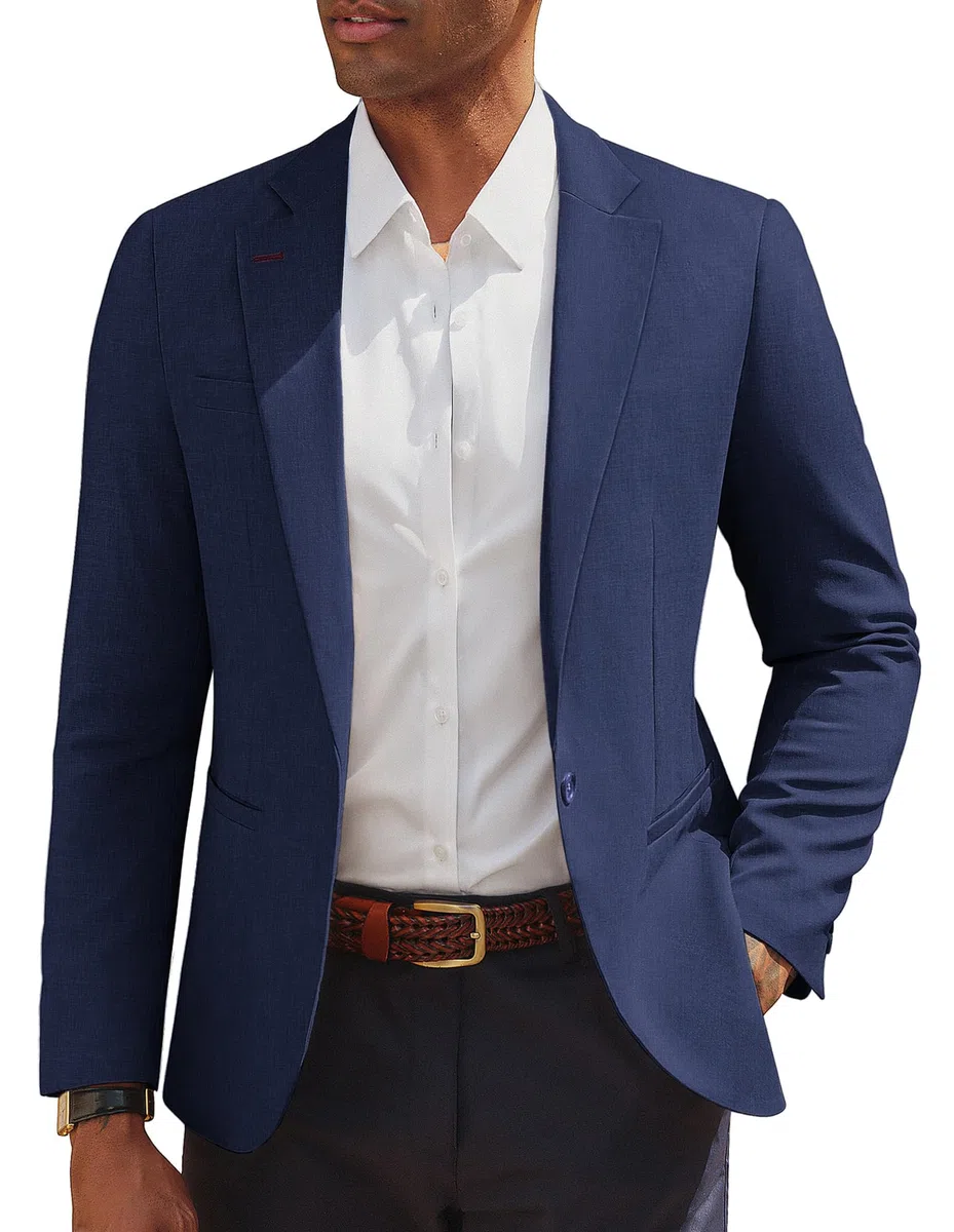 PJ PAUL JONES Blazers - Chaqueta deportiva informal con un botón para hombre