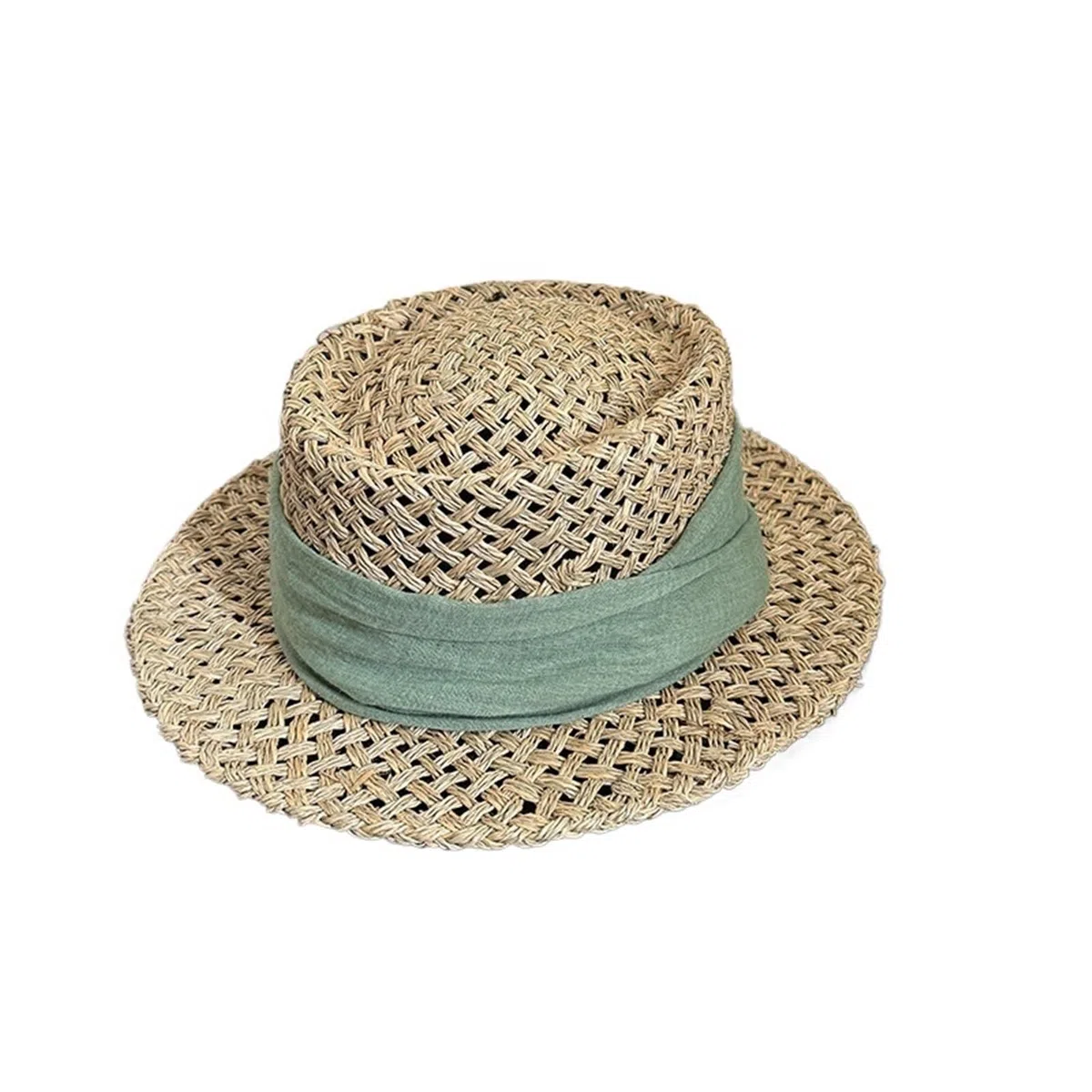 Sombrero de Paja for Mujer, Tejido Hecho a Mano, Verano, Sol, Transpirable, ala Ancha, Playa, Gorra Viaje Informal para Viajes y Vacaciones