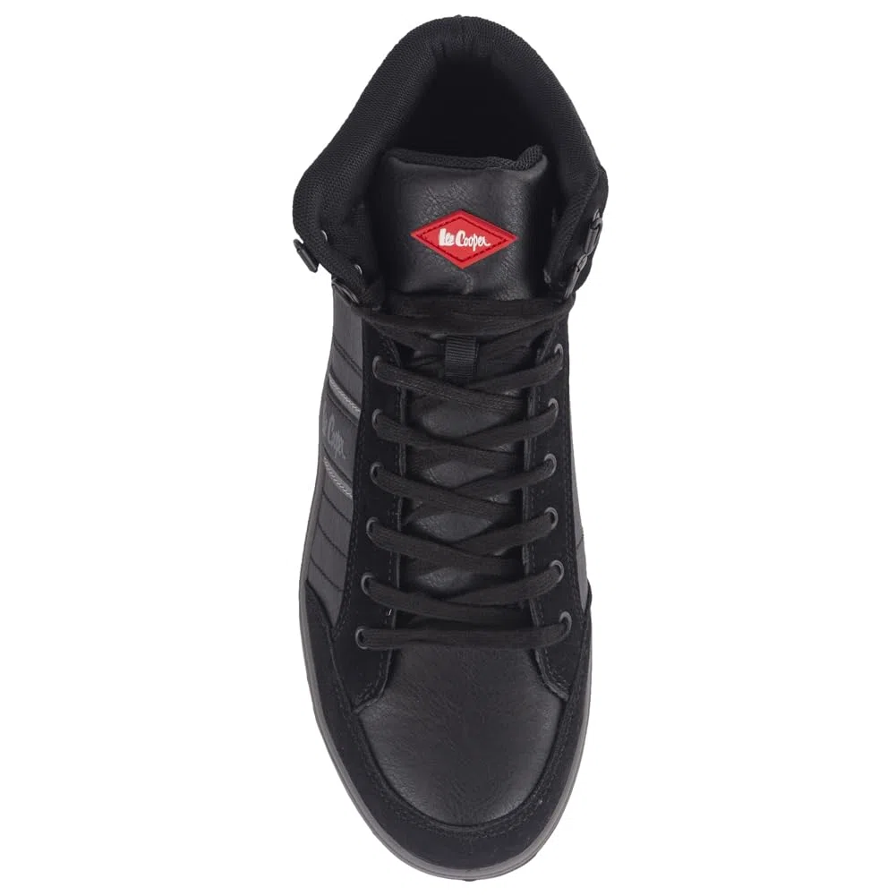 Lee Cooper LCSHOE099 Ropa de trabajo para hombre, puntera de acero mediana, entresuela de seguridad, S1P SRA Zapatos de seguridad para el trabajo, Gris/Negro, 43 EU