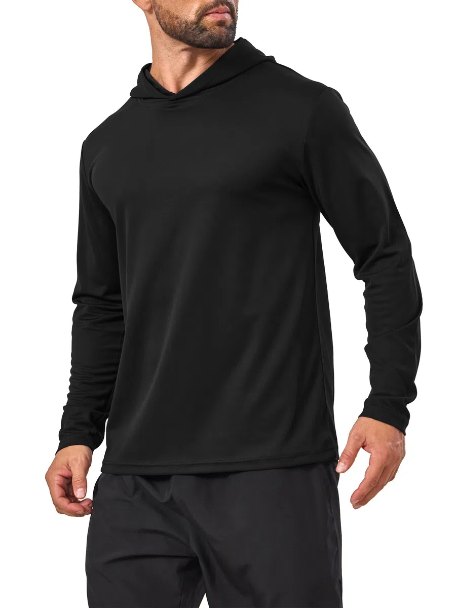 Paquete de 5 camisetas con capucha de manga larga para hombre, protección solar, protección solar, protección solar, protección solar, protección solar, ligera, de secado rápido, para pesca al aire