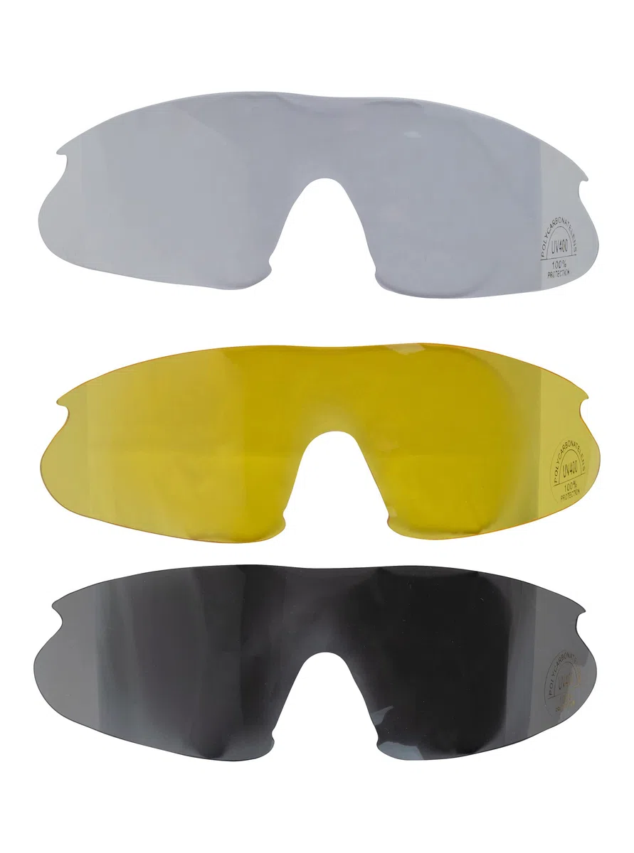 Jack Pyke Pro-Sport - Gafas de Tiro con 3 Lentes - Ahumadas, Transparentes y Amarillas